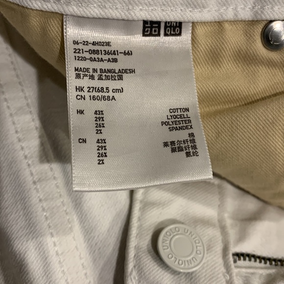 UNIQLO white skinny stretch jeans pants women’s size 27 - Picture 9 of 9